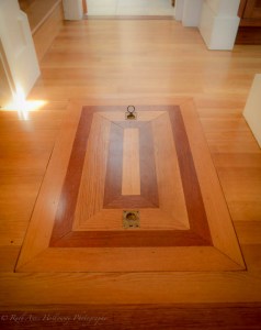 Custom made trap door to crawl space